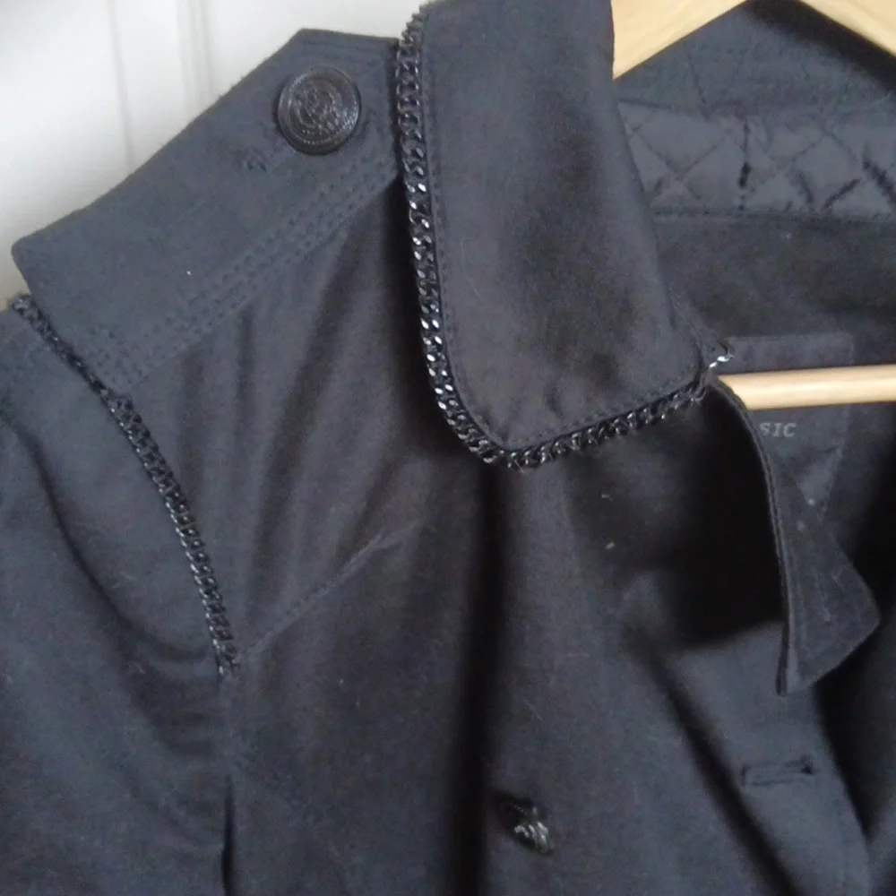 Ptp20" Zara Quilted Trench Coat In Black For Women - Picture 12 of 17